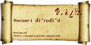 Vecseri Árpád névjegykártya
