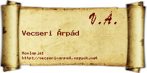 Vecseri Árpád névjegykártya