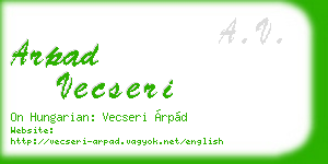 arpad vecseri business card