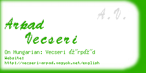 arpad vecseri business card